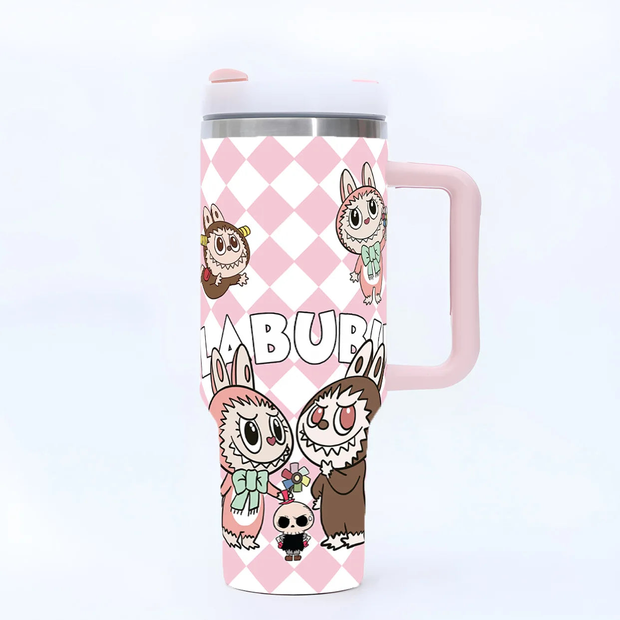 New Labubu 40Oz Stainless Steel Cup with Straw and Lid