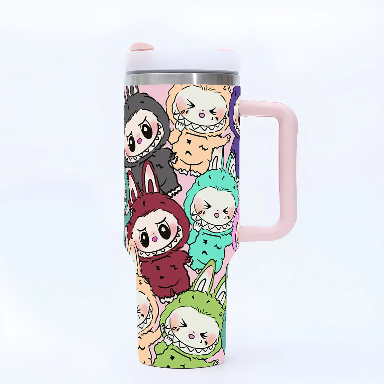 New Labubu 40Oz Stainless Steel Cup with Straw and Lid