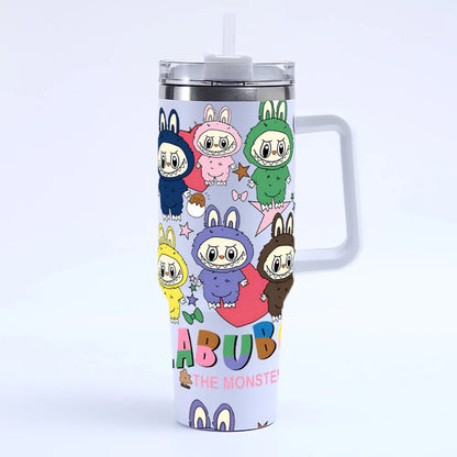 New Labubu 40Oz Stainless Steel Cup with Straw and Lid